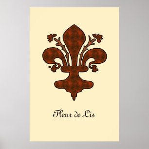 Kundengerechte mittelalterliche Florenz-Art-Lilie Poster