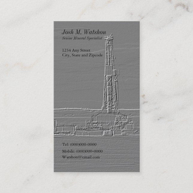 Kundengerechte Ölplattform-Visitenkarte Visitenkarte (Vorderseite)