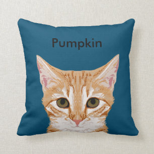 kundengerechte orange Tabbykatze, niedliches Kissen