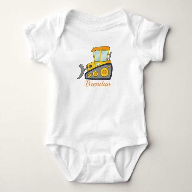 Kundengerechte Planierraupe Baby Strampler (Vorderseite)