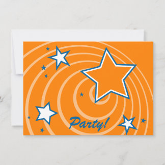 Kundengerechte retro Sterne und Kreis-Party Einladung