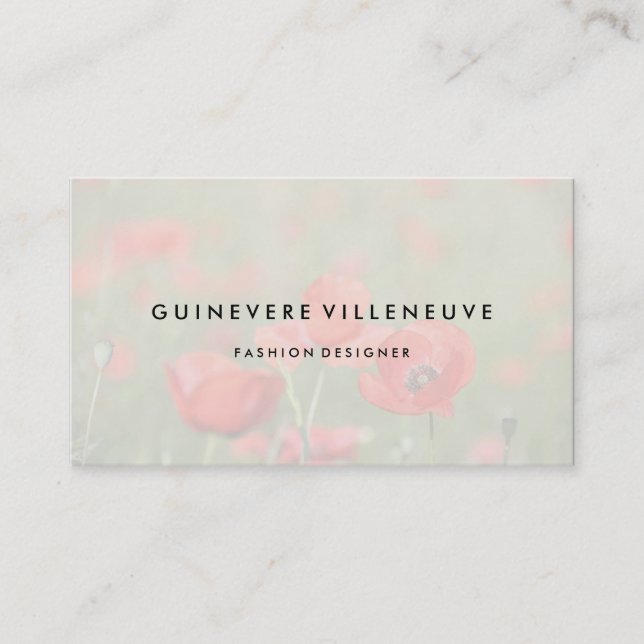 Kundengerechte romantische Mohnblumen-Blumen der Visitenkarte (Vorderseite)