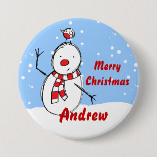 Kundengerechte SnowmanweihnachtsPartyname Button