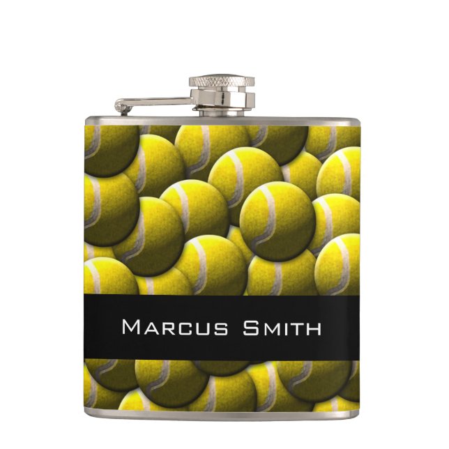 Kundengerechte Tennisballmusterflasche Flachmann (Vorderseite)