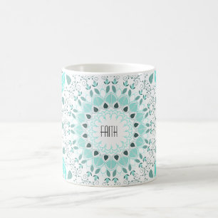 Kundengerechte Türkis-Kunst-Dekomandala-Tasse Kaffeetasse