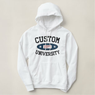 Kundengerechte Universität mit Jahr Bestickter Hoodie