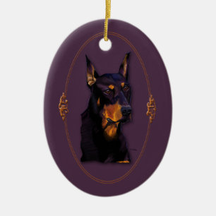 Kundengerechte Verzierung des Dobermanns Keramikornament