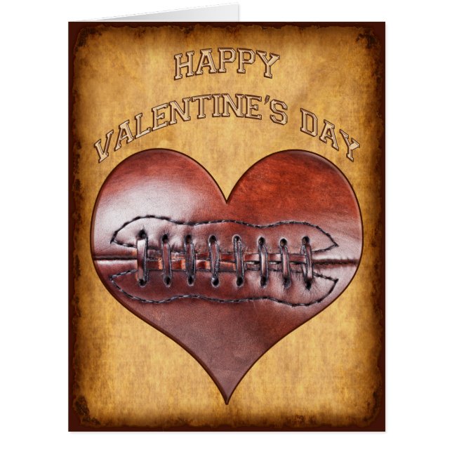 Kundengerechte Vintage Fußball-Valentinstag-Karten (Vorderseite)