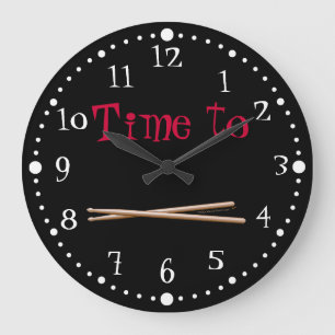 Kundengerechte Zeit, den Drumsticks zu trommeln Große Wanduhr