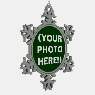 Kundengerechte Zinn-Schneeflocke-Foto-Verzierung Schneeflocken Zinn-Ornament