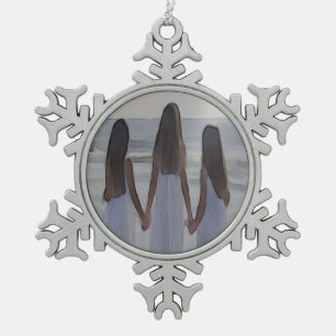 Kundengerechte Zinn-Schneeflocke-Verzierung Schneeflocken Zinn-Ornament