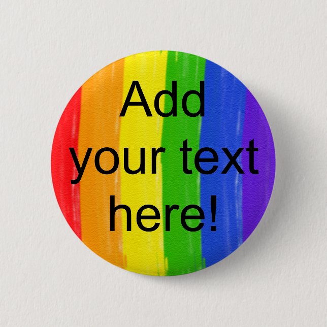Kundengerechter Aquarell-Regenbogen Button (Vorderseite)