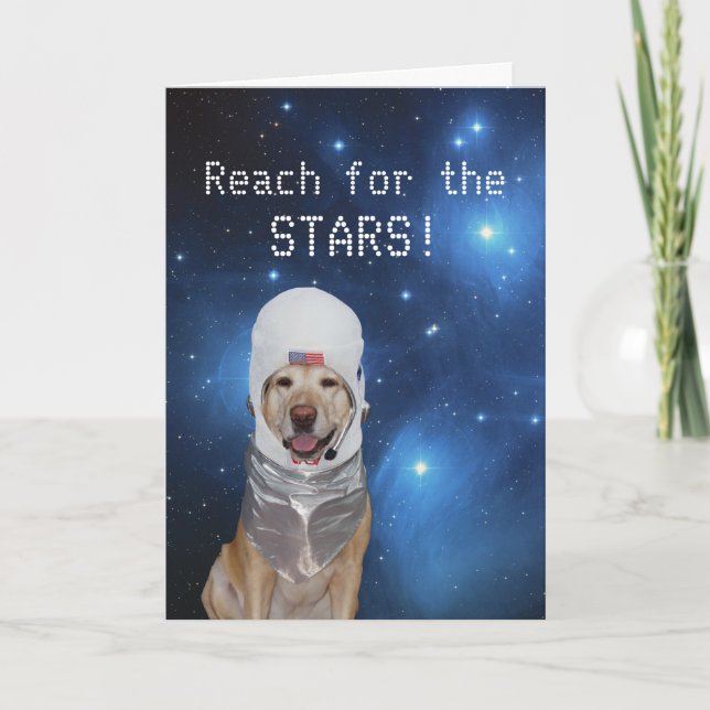 Kundengerechter Astronauten-Labrador-Geburtstag Karte (Vorderseite)