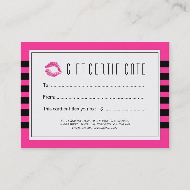 Kundengerechter Beautician-Geschenkgutschein Rabattkarte (Vorderseite)
