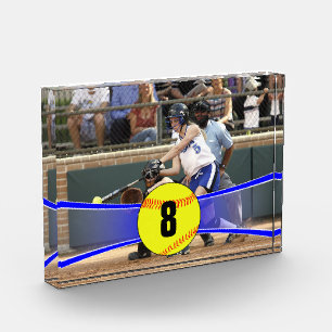 Kundengerechter blauer Softball-Foto-Würfel Fotoblock
