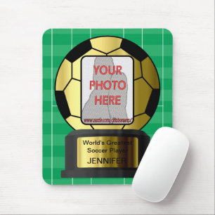 Kundengerechter goldener Fußballpreis Mousepad