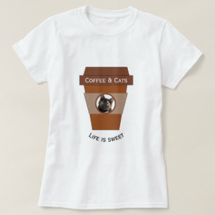 Kundengerechter Kaffee u. Katzen - das Leben ist T-Shirt