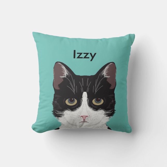 Kundengerechter Katzen-Name - Kissen (Vorderseite)