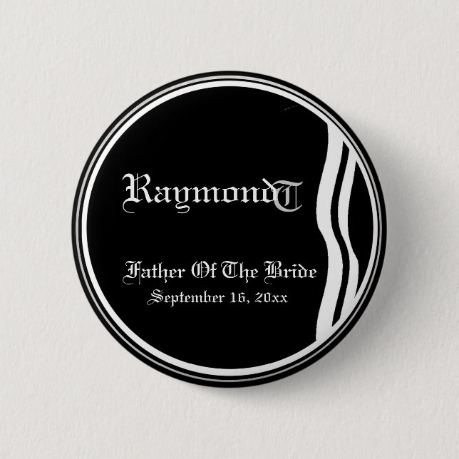 Kundengerechter klassischer Schwarz-weißer Vater Button (Vorderseite)
