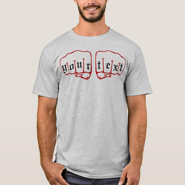 Kundengerechter Knöchel-Tätowierungs-T - Shirt (Vorderseite)