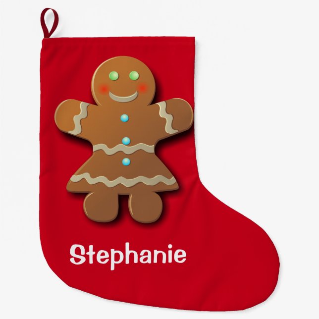 Kundengerechter Lebkuchen-Mann Großer Weihnachtsstrumpf (Vorderseite)