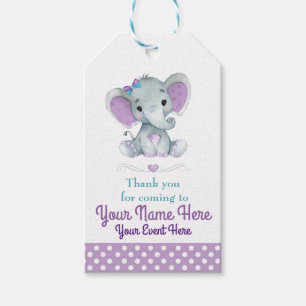 Kundengerechter lila aquamariner Elefant danken Geschenkanhänger
