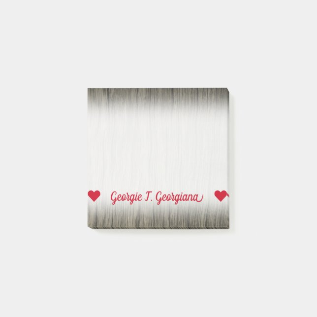 Kundengerechter Name; Rustikales Imitat-hölzernes Post-it Klebezettel (Vorderseite)