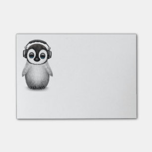 Kundengerechter niedlicher BabyPenguin DJ mit Post-it Klebezettel