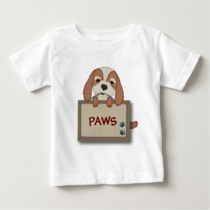 Kundengerechter niedlicher Welpen-Hund mit Schild Baby T-shirt