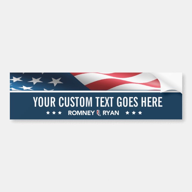 KUNDENGERECHTER Romney Ryan Flaggen-Autoaufkleber Autoaufkleber (Vorne)