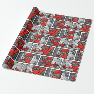 Kundengerechter roter Ninja Entwurf Geschenkpapier