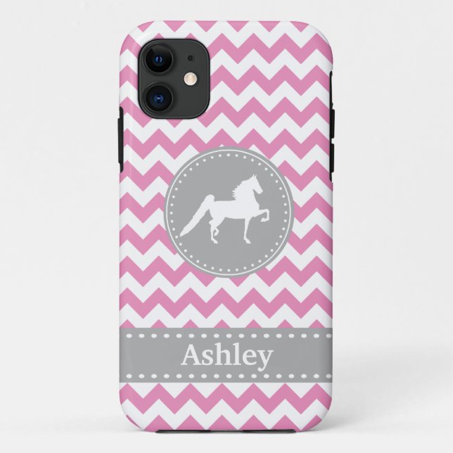 Kundengerechter Saddlebred rosa Zickzack iPhone 5 Case-Mate iPhone Hülle (Rückseite)