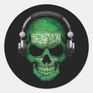 Kundengerechter saudi-arabischer DJ-Schädel mit Runder Aufkleber