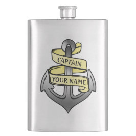 Kundengerechter Schiffs-Kapitän Ihr Namensanker Flachmann