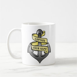 Kundengerechter Schiffs-Kapitän Ihr Namensanker Kaffeetasse