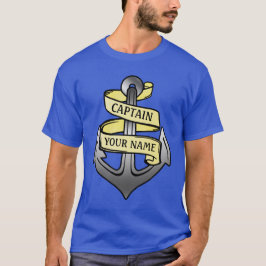Kundengerechter Schiffs-Kapitän Ihr Namensanker T-Shirt