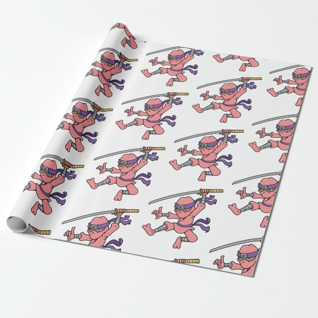 Kundengerechter springender Ninja Entwurf Geschenkpapier (Ungerollt)