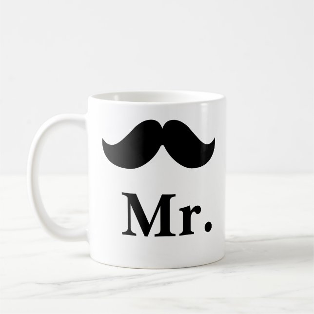 Kundengerechter Tassen-Schwarz-Schnurrbart-Herr Kaffeetasse (Links)