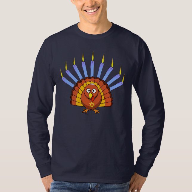 Kundengerechter Thanksgivukkah Menurkey T - Shirt (Vorderseite)