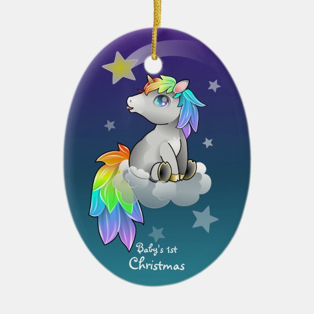 Kundengerechtes Andenken des Babys erstes Keramik Ornament (Vorne)