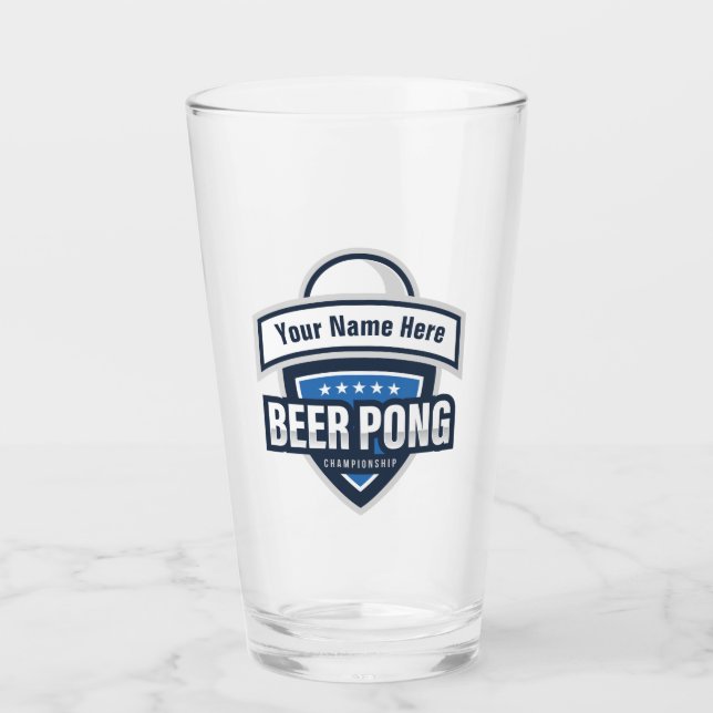 Kundengerechtes Bier Pong Meisterschafts-Logo Glas (Vorderseite)