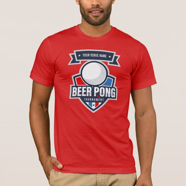 Kundengerechtes Bier Pong Turnier-Logo T-Shirt (Vorderseite)
