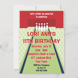 Kundengerechtes Bowlings-Geburtstags-Party Einladung