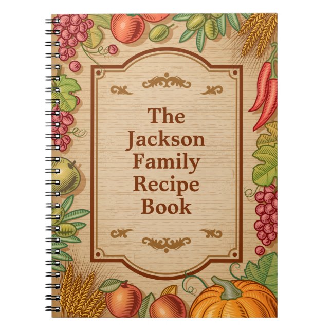 Kundengerechtes Familien-Rezept-Buch Notizblock (Vorderseite)