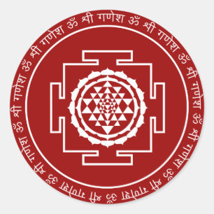 Kundengerechtes geistiges Shree Yantra Runder Aufkleber