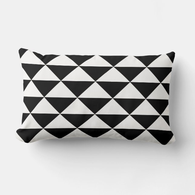 Kundengerechtes geometrisches Schwarzweiss-Muster Lendenkissen (Vorderseite)