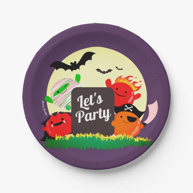 Kundengerechtes Halloween - lassen Sie uns Party Pappteller (Vorderseite)