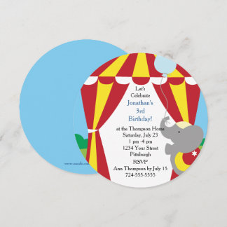 Kundengerechtes Kinderzirkus-Geburtstags-Party Einladung
