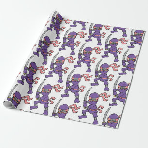 Kundengerechtes lila Ninja Muster Geschenkpapier