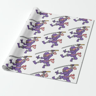 Kundengerechtes lila springendes Ninja Geschenkpapier